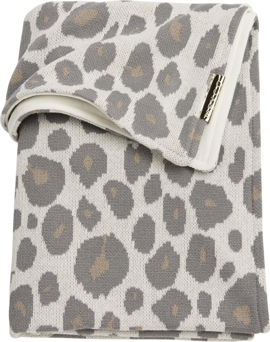 Meyco Baby Panter velvet ledikant deken - neutral - 100x150cm