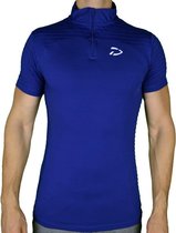 Fitness T-Shirt met Rits | Blauw (M) - Disciplined Sports