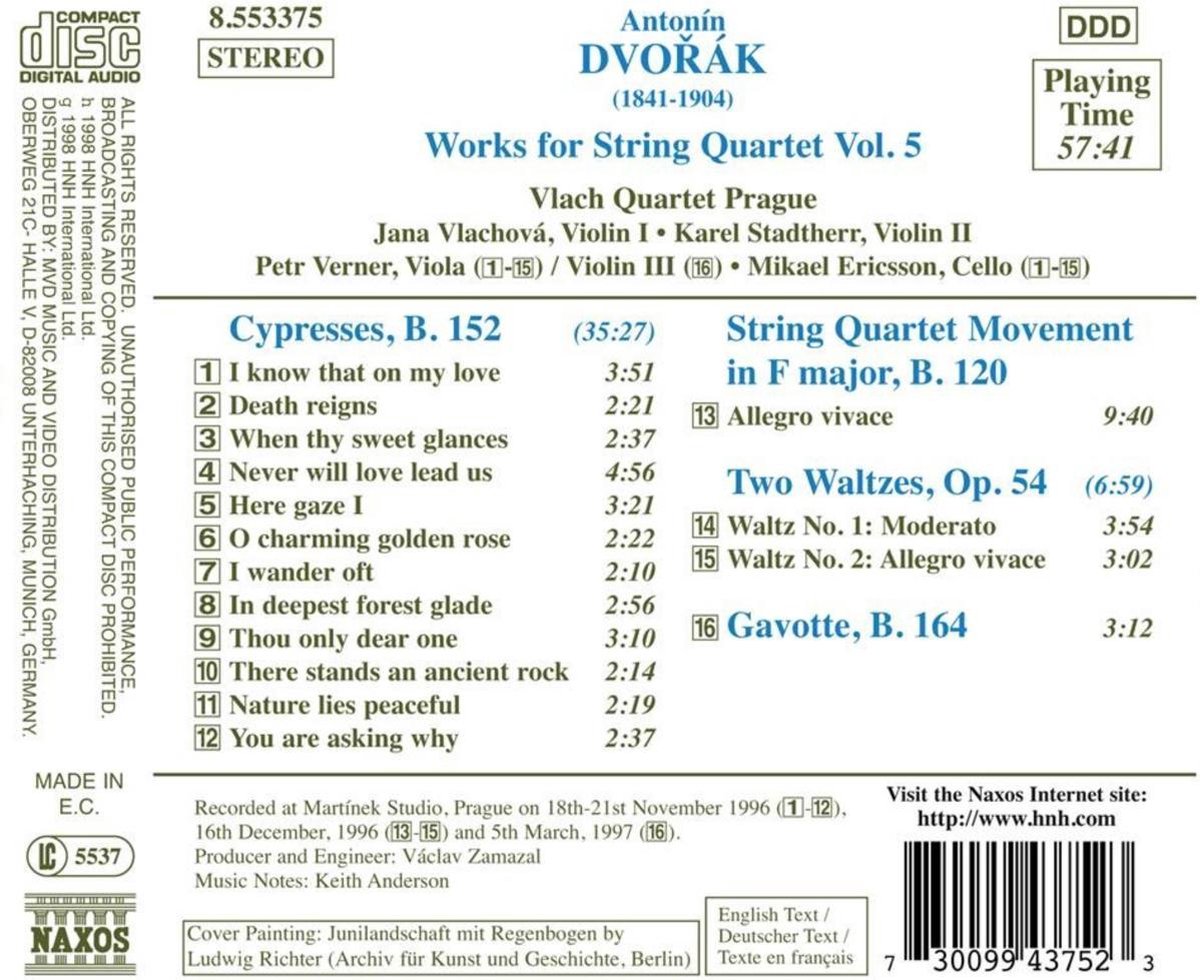 Vlach Quartet Prague String Quartets 5 (CD), A. Dvorak CD (album