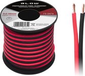 Luidsprekerkabel 2 x 2.50 mm zwart/rood op rol 25 meter