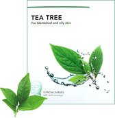 5 Stuks Tea Tree Gezichtsmaskers Verzorging - Maskers Gezicht - Facemask