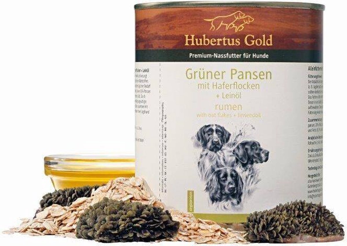 Hubertus Gold Groene Pens met Havervlokken en Lijnzaadolie - 6 x 800 gram