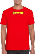 Rood t-shirt met Spanje vlag strikje heren M