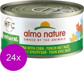 Almo Nature Natvoer voor Katten - HFC Natural - 24 x 70g - Tonijn met Mais - 24 x 70 gram