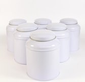 Boîte à thé avec couvercle intérieur blanc, 6 pièces