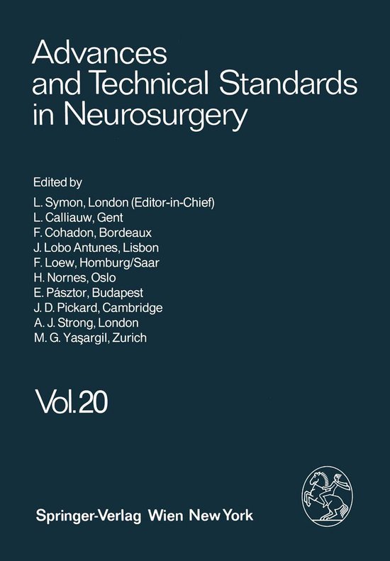 Advances and Technical Standards in Neurosurgery 20 - Advanc ... - cover