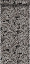 Papier peint Origin feuilles de palmier gris foncé - 347440-53 x 1005 cm