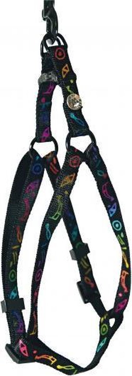 Tuig voor kat egypte regenboog / zwart 10 mmx25-35 cm