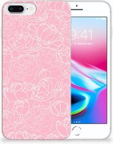 TPU Siliconen iPhone 8 Plus | 7 Plus Backcase Hoesje Design White Flowers