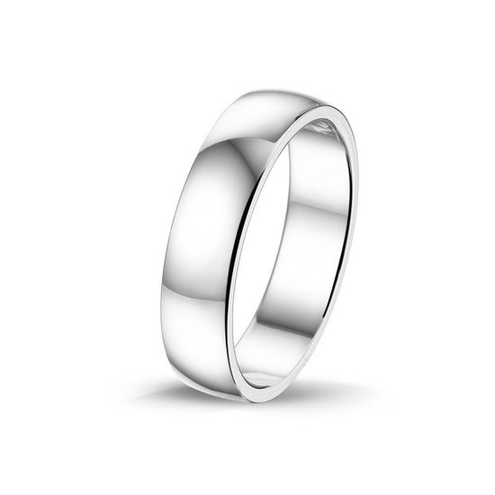 TRESOR Klassieke bolle ring - Gerhodineerd zilver - 5mm breed