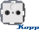 KOPP serie ATHENIS, TV-FM coax-stopcontact, inbouw | wit