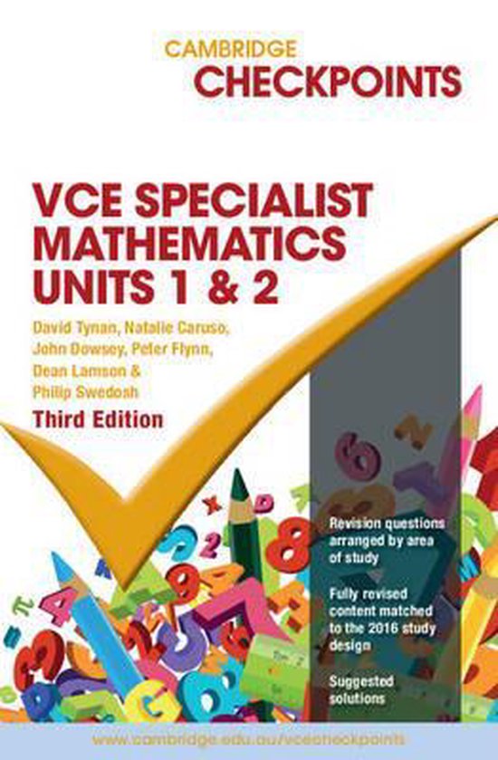 Cambridge Checkpoints Vce Specialist Maths Units 1&2 9781316502693 David Tynan
