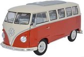 Welly Volkswagen T1 Bus 1963 -  Rood/Wit - Schaal 1:24