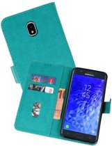 Samsung Galaxy J7 2018 Hoesje Kaarthouder Book Case Telefoonhoesje Groen