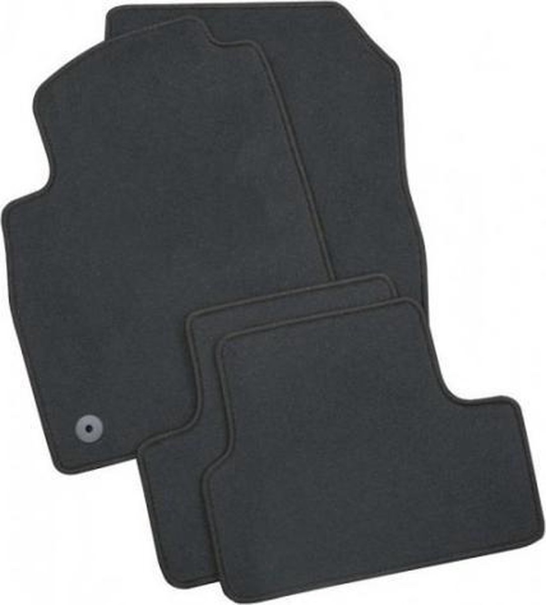 moto-MOLTICO Vloermatten auto velours autotapijten zwart automatten set 2-delig geschikt voor Peugeot 107 Citroen C1 2005-2014