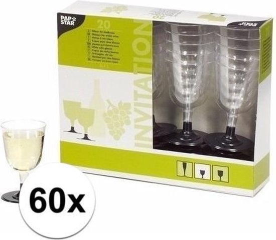 Kleine plastic wijnglazen 100 ml 60 stuks | bol.com