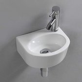 Oval Vanity Unit Wall Mounted Ceramic Basin Small Wardrobe Bathroom Sink