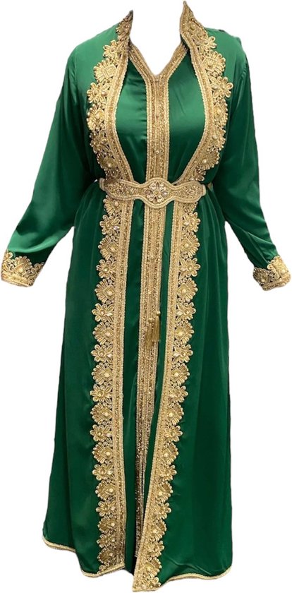 Robe de soirée Takchita | Robe femme 3 pièces | Vert