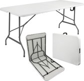 Folding Trestle Table, Camping Table, Party Table, Heavy Duty Trestle, Picnic, Garden Table, 180 x 70 x 74 cm, White