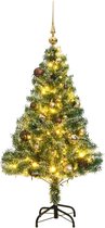 vidaXL - Kunstkerstboom - 150 - LED's - kerstballen - en - sneeuw - 150 - cm