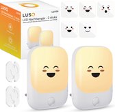 LUSQ® - Nachtlampje Stopcontact met Bewegingssensor voor Volwassenen & Kinderen - 2 Stuks - Premium Set Wit