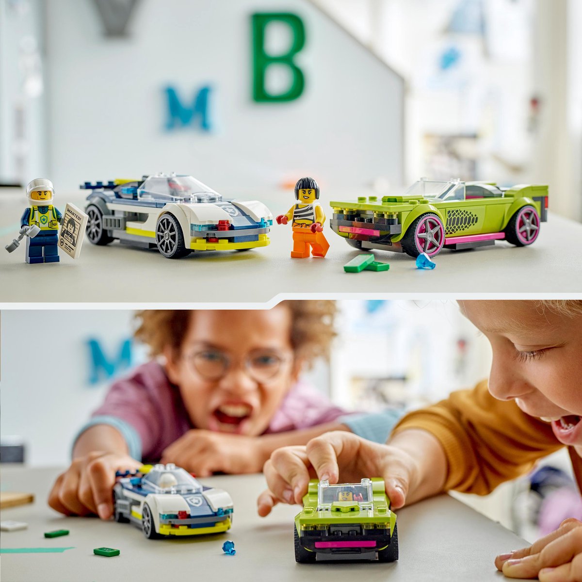 LEGO 60415 City Politiewagen en snelle autoachtervolging Politie Auto Speelgoed Set — afbeelding 4