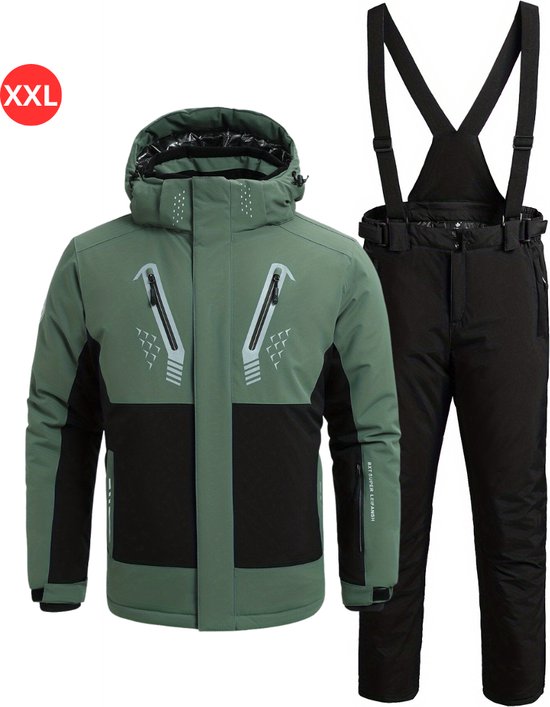 Foto: Livano skipak skibroek skijas ski suit wintersport heren 2 delig groen winter maat xxl