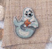 PANNA Baby Seal Brooch - Stumpwork Borduurset - 5 x 6 cm - DIY pakket volwassenen