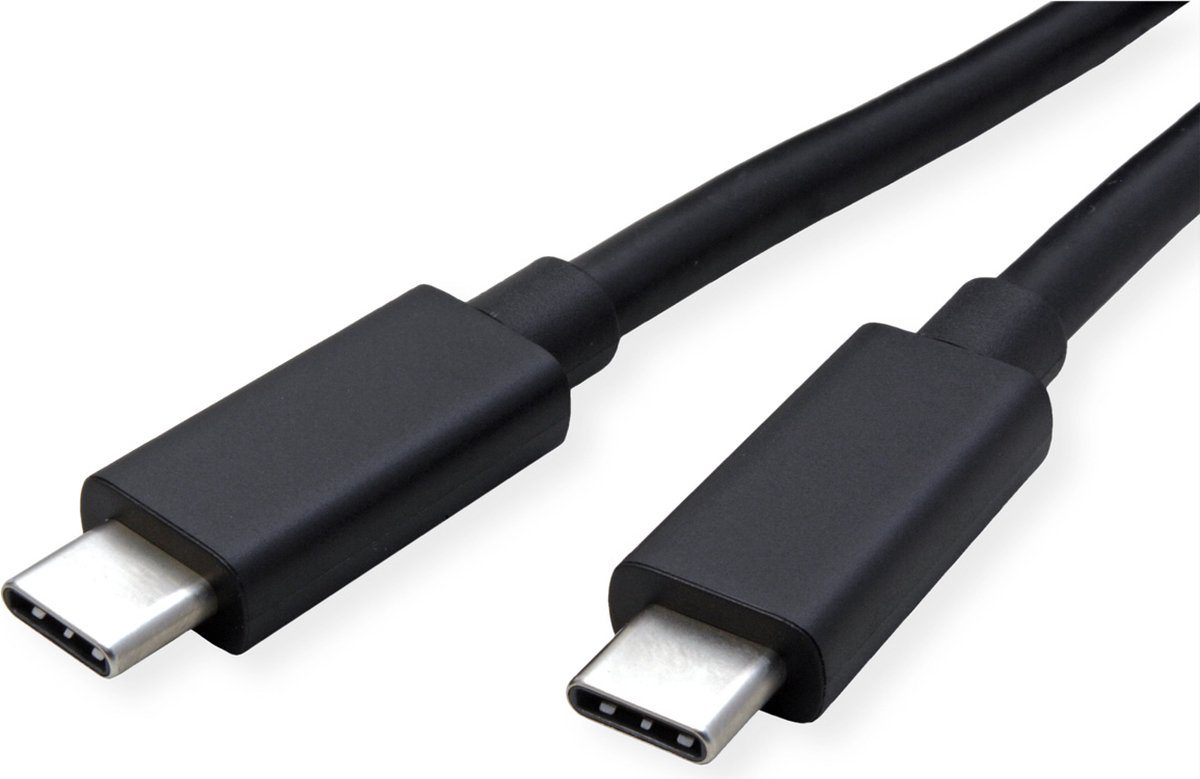 ROLINE USB4 Gen3x2 Kabel, C-C, M/M, 8K UHD-2, 40Gbit/s, 240W, zwart, 1 m