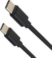 USB-C Kabels Oplaadkabel USB-C Kabel Gevlochten Nylon - USB C naar USB C Datakabel - Zwart - 1,8 meter.