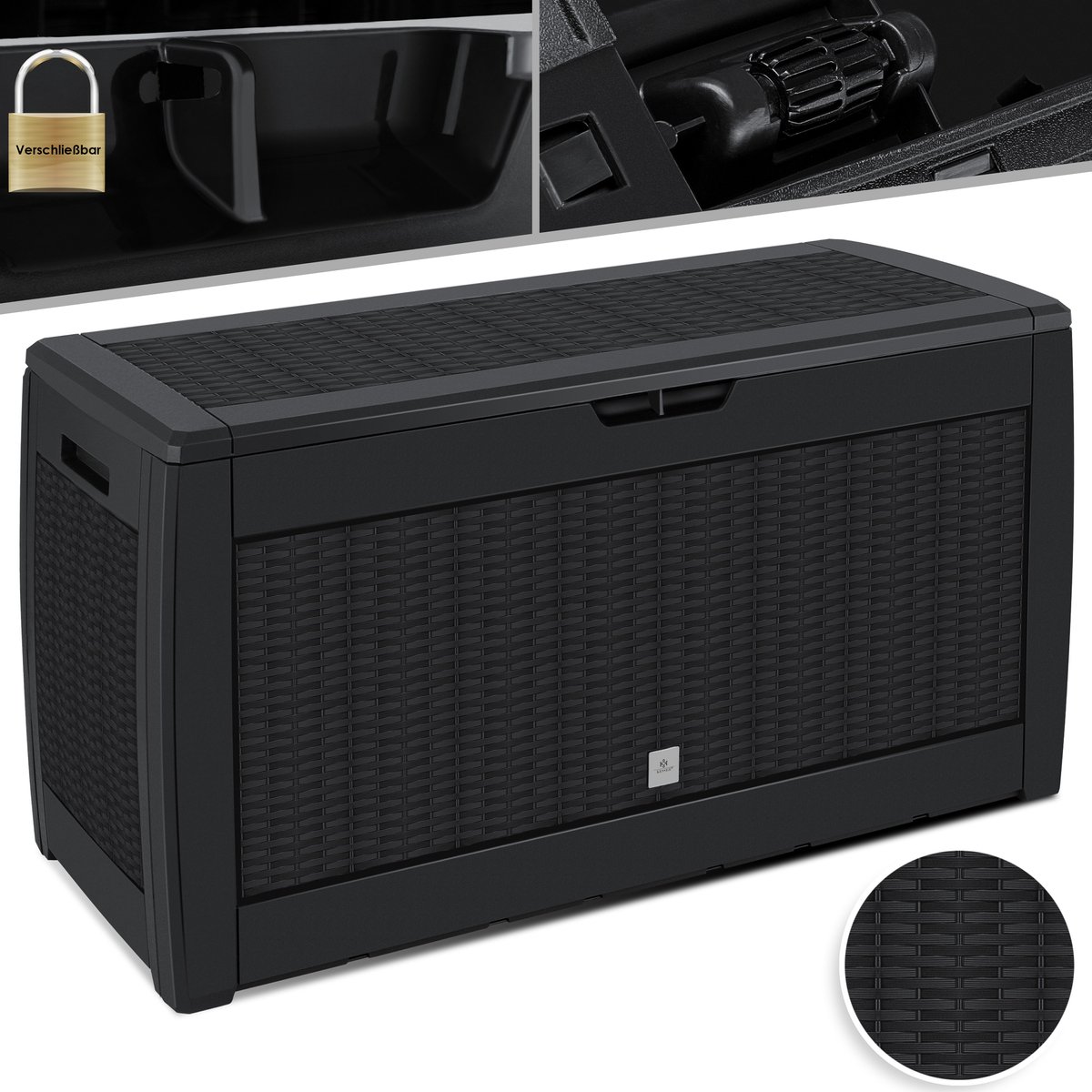 KESSER® Opbergbox 310 Liter Kussenbox 119 cm x 60 cm x 48 cm inklapbaare Tuinkist - Antraciet