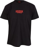 T-Shirt met Korte Mouwen Stranger Things Demogorgon Upside Down Zwart Uniseks - S