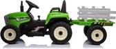 Jo-Jo Products 4U - Elektrische Tractor Voor Kinderen - Berijdbaar Auto Voor Kinderen - Accu Auto Voor Kinderen - Buiten Auto Voor Kinderen - Elektrische Speelgoed Auto - Tractor Speelgoed - Tractor Met Aanhanger -Groen