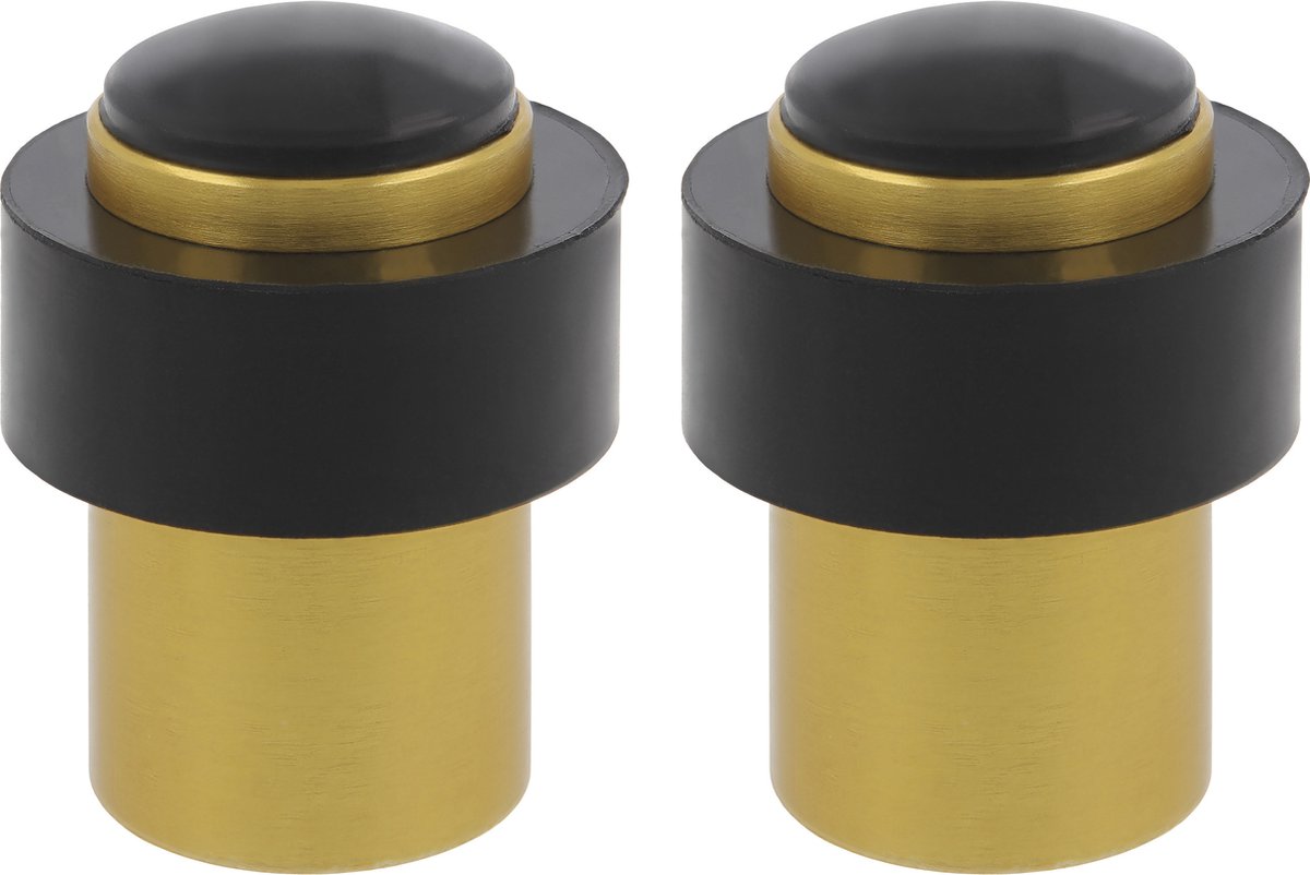 AMIG Deurstopper/deurbuffer - 2x - D30mm - inclusief schroeven - goud