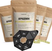 Cupplement - 4 sachets d'apigénine 60 gélules - y compris pilulier - 98 % d'extrait - 100 MG par capsule - superaliments - suppléments pour le sommeil - extrait de camomille - apigénine