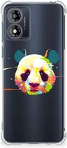Silicone Hoesje Geschikt voor Motorola Moto E13 Telefoon Hoesje met doorzichtige rand Panda Color