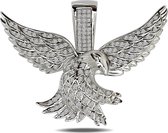 Juwelier Zwartevalk Zilveren (gerhodineerd) adelaar hanger - 24.035-GR