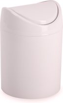 Plasticforte Mini poubelle - rose - plastique - avec couvercle à rabat - modèle comptoir de cuisine/table - 1,4 litres - 12 x 17 cm