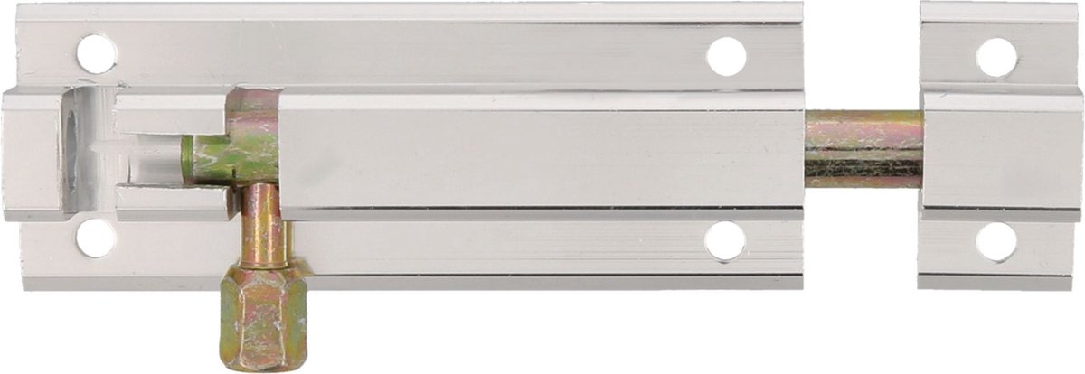AMIG Schuifslot plaatgrendel - aluminium - 10 cm - zilver - deur - schutting - raam