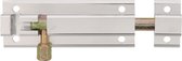 AMIG schuifslot plaatgrendel - aluminium - 10 cm - zilver - deur - schutting - raam