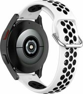 By Qubix 22mm - Siliconen sportbandje met gesp - Wit + zwart - Huawei Watch GT 2 - GT 3 - GT 4 (46mm) - Huawei Watch GT 2 Pro - GT 3 Pro (46mm)