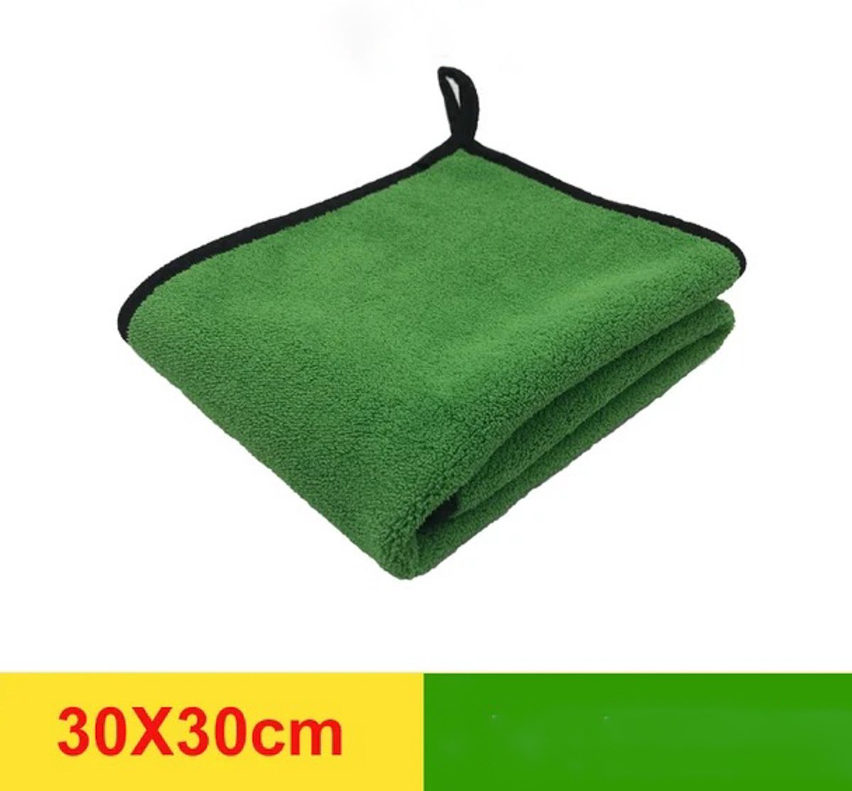 2 x Absorberende Dikke Microvezeldoeken voor de Auto - 30 x 30 cm - 2 Stuks - Zachte Microvezel Pluche - Groen en Grijs - Dubbellaags - Ophangbaar met Lus - Voor iedere autoklus - Binnen en Buiten - Dashboard en de Ruiten - Auto wasdoek - Droogdoek