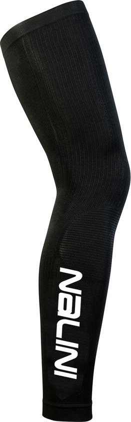 Foto: Nalini unisex beenstukken wielrennen thermo materiaal naadloze beenwarmers fiets zwart seamless leg s m