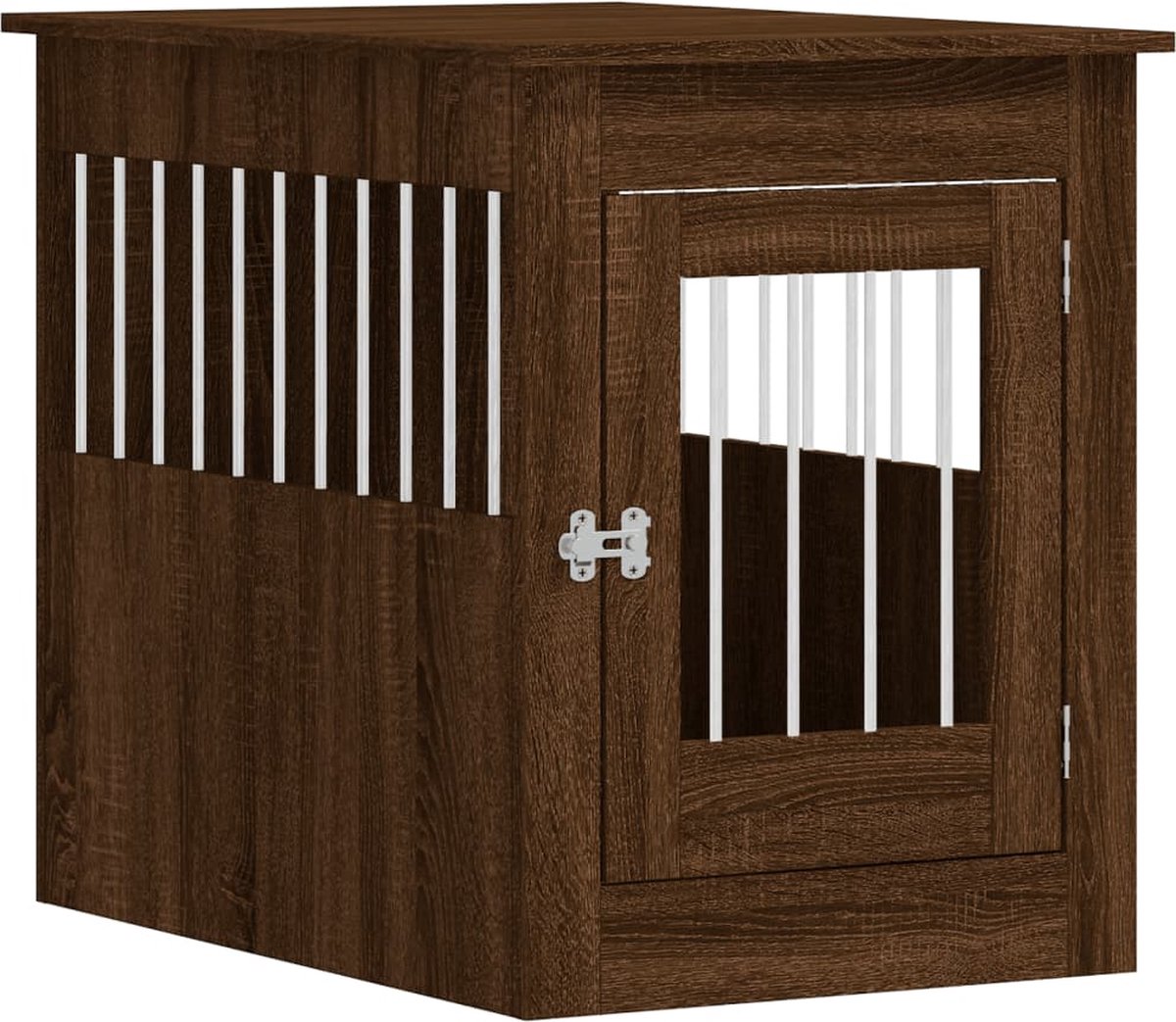 Bol.com vidaXL - Hondenbench - 55 - x - 80 - x - 68 - cm - bewerkt - hout - bruin - eikenkleur aanbieding