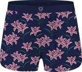 A-dam Flowers - Boxershort - Katoen - Onderbroek - Ondergoed - Heren - Donker Blauw - XL