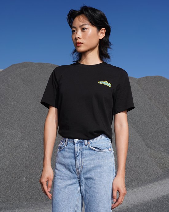 A-dam Black Elmo - T-shirt - Katoen - Manches courtes - Femme - Zwart - L