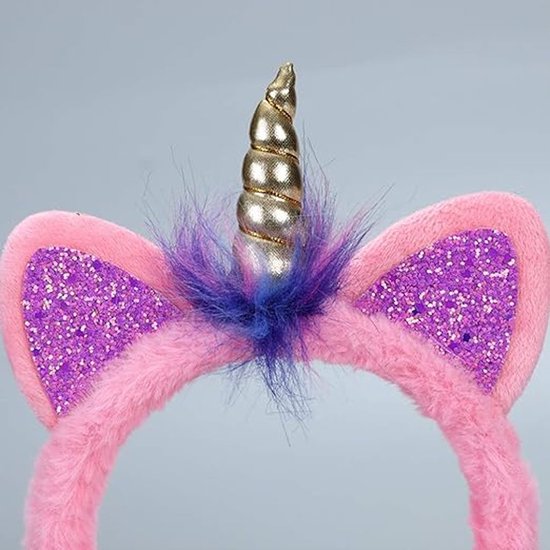 Cache-oreilles licorne en peluche Rose - pour enfants/filles - Cache-oreilles pour le froid - réchauffe efficacement vos oreilles - accessoire d'hiver - taille unique