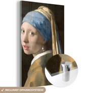 MuchoWow® Glasschilderij 60x90 cm - Schilderij acrylglas - Meisje met de Parel - Schilderij van Johannes Vermeer - Foto op glas - Schilderijen
