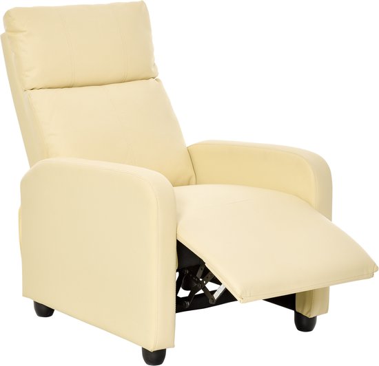 HOMCOM Eenpersoonsstoel Relaxstoel Met Opbergruimte Gestoffeerde Stoel Bank Houten Poten Polyester~103j824uoeg01