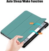 Tri-Fold Book Case met Wake/Sleep - Geschikt voor Samsung Galaxy Tab A9 Plus Hoesje - Groen